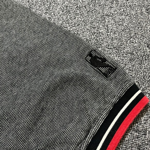 Starter Chicago Bulls NBA Polo Shirt XL Gray Red‎ Black Striped Collar Sleeves - Picture 8 of 9